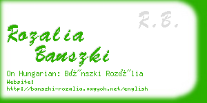 rozalia banszki business card